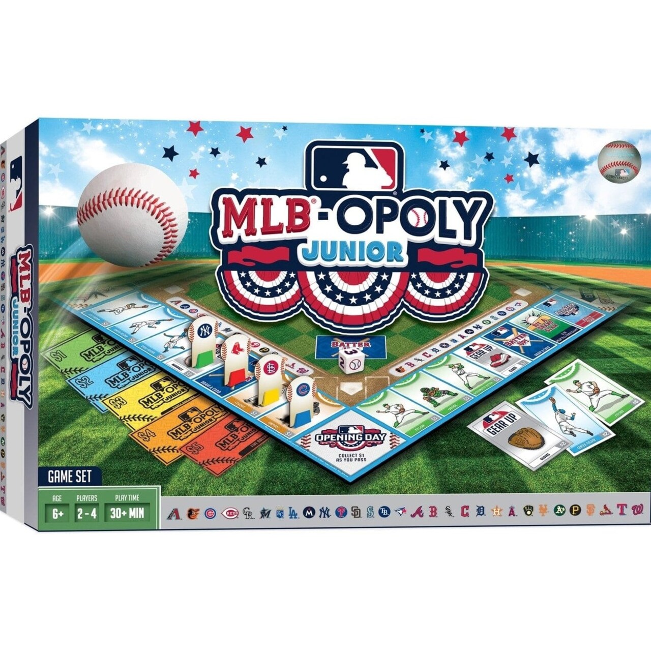 Mlb Opoly Junior Board Game Custom Stickers 30 Mlb Teams Family Fun Game